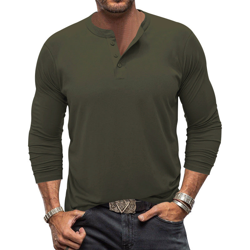 Herrer langærmet Henley-shirt lavet af åndbart materiale Stilla