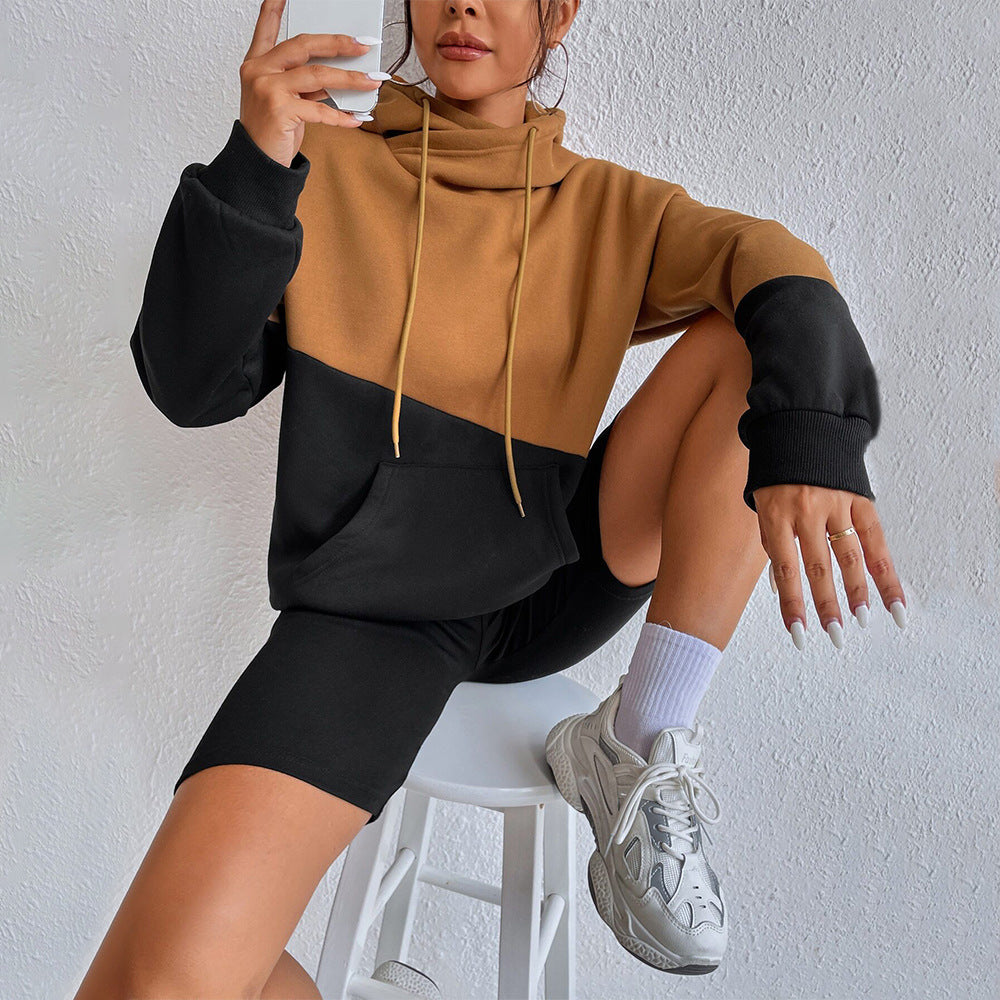 Kvinders oversized hoodie med farveblokdesign Stilla