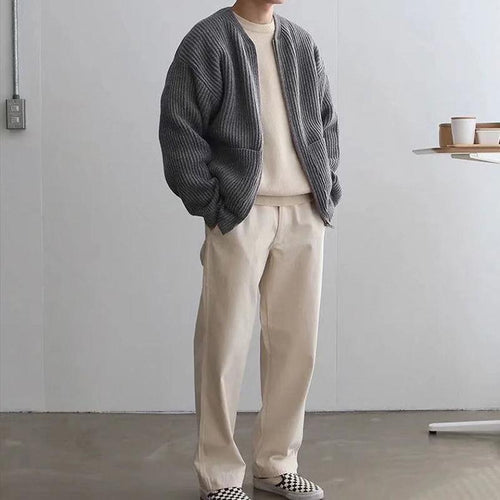 Stilla | Strikjakke Løs pasform Ribstrik Åben front Blødt uldfølelse