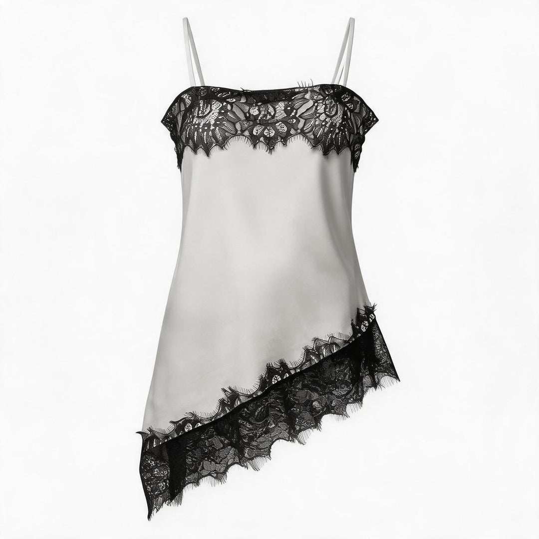 Dame spids cami med asymmetrisk snit Skovae