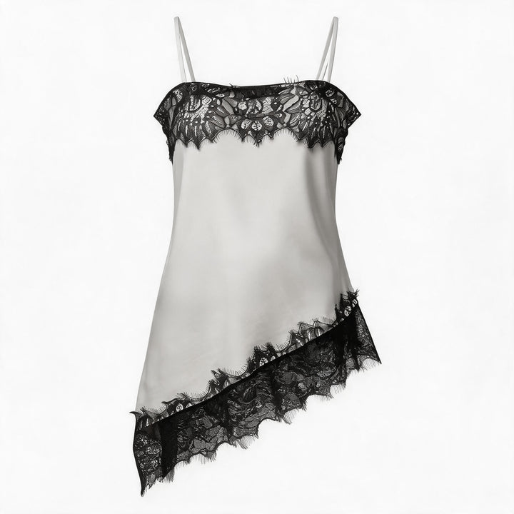 Dame spids cami med asymmetrisk snit Skovae