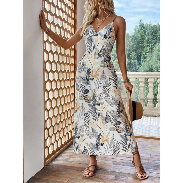 Dame Elegante Floral Print Maxi Kjole Stilla