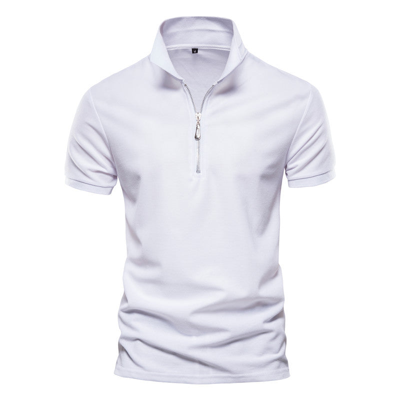 Herrer Polo-shirt med moderne lynlås og åndbart stof Stilla
