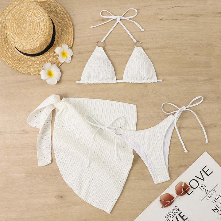 Femme Triangle Bikini Sæt med justerbart Wrap Skirt Stilla