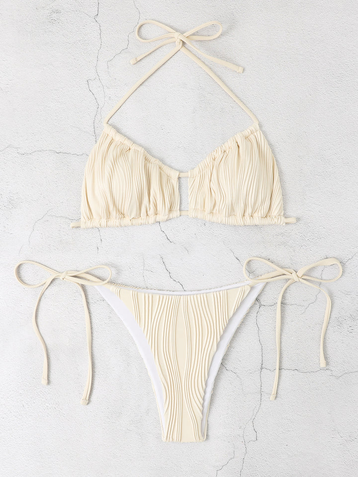 Dame Detaljeret Ruffle Top Bikini Sæt Stilla