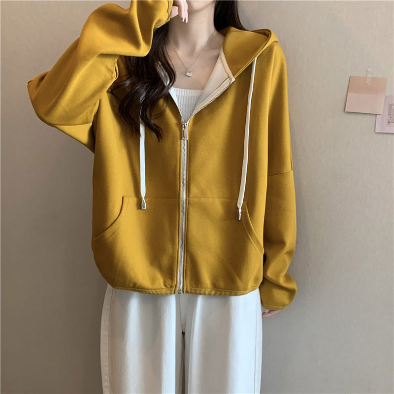 Femme Casual Zip-Up Hoodie med Oversized Fit Stilla