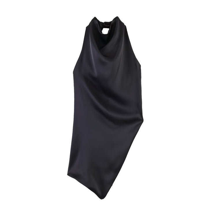 Dame asymmetrisk satin kjole Skovae