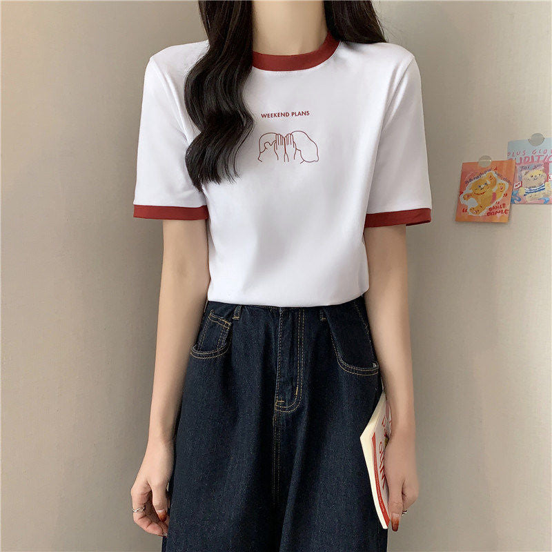 Femme Casual Grafik T-shirt med legende weekenddesign Stilla