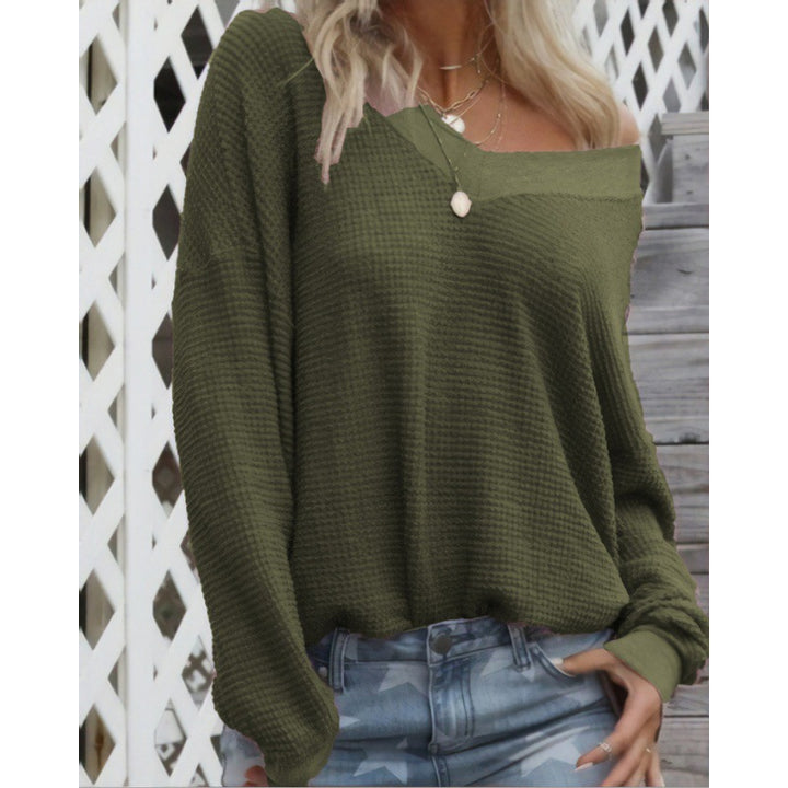 Kvinders Off-Shoulder Strikket Sweater med Voluminøse Ærmer Stilla