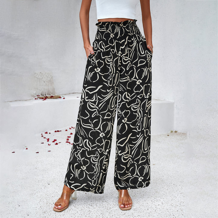Dame løs sommerbukser med blomsterprint Stilla
