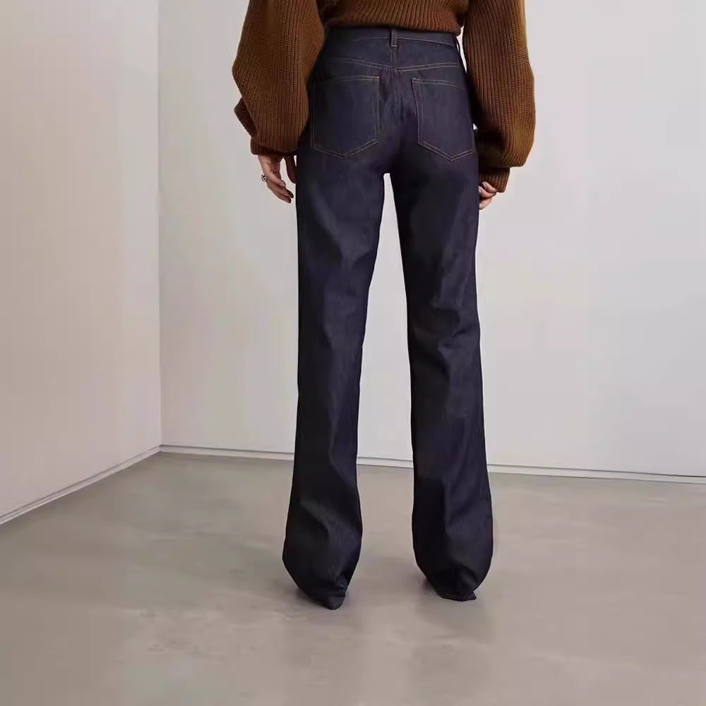 Damer højhals brede jeans Stilla