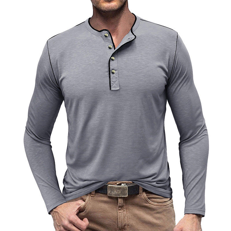 Herre Langærmet Henley-Shirt med fashionable detaljer og behagelig pasform Stilla
