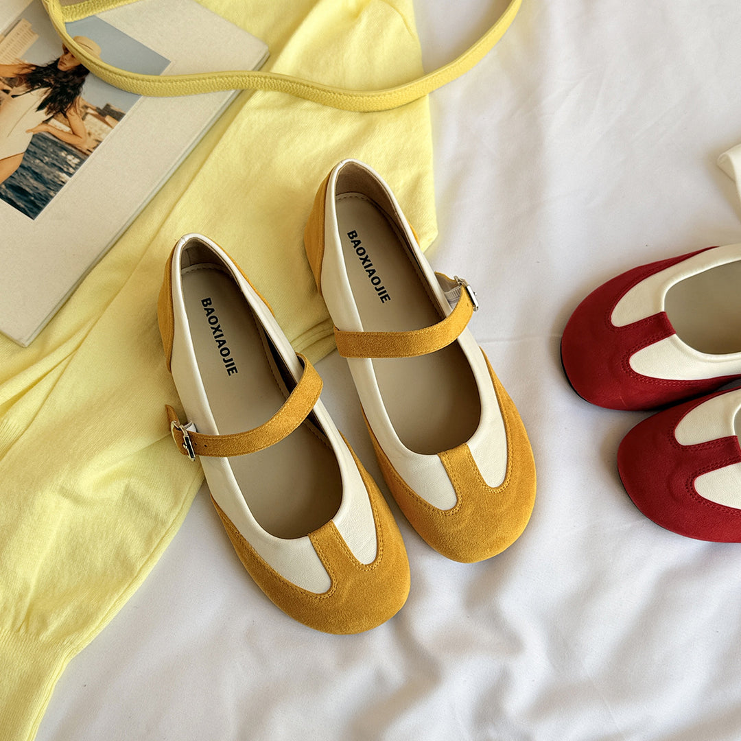 Dame Elegante Mary Jane Ballerinas med Modisch Riemen Detalje Stilla