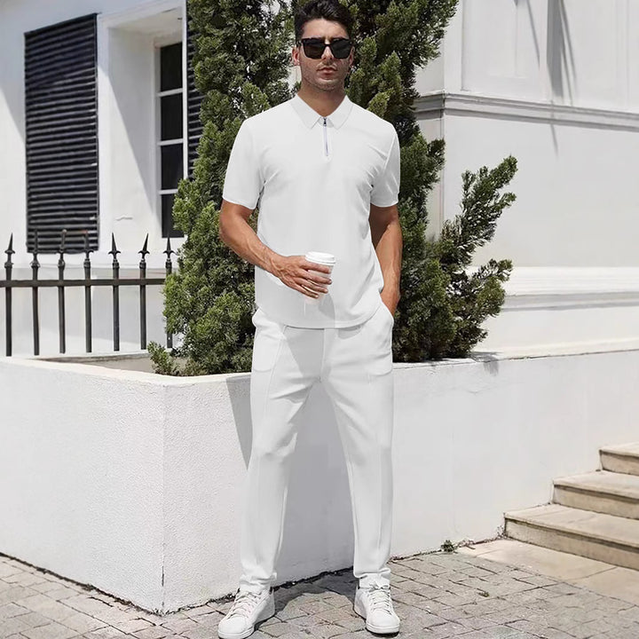Herrer Sportivt Polo-shirt med funktionel lynlås og elegant snit Stilla