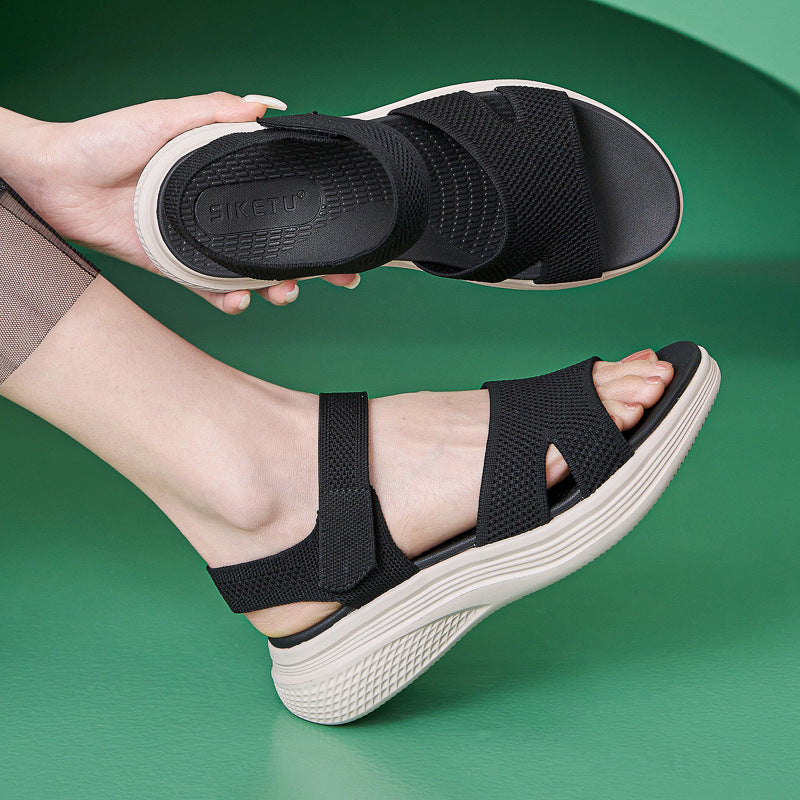 Dame Komfort-sandaler med åndbart netmateriale og dæmpende sål Stilla