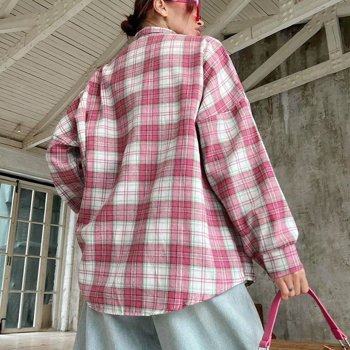 Femme Oversized flannel skjorte Stilla