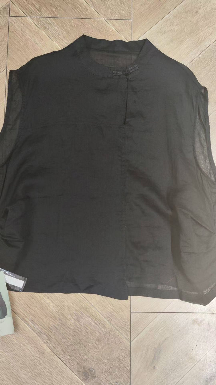 Femme Let Mandarin-krave Bluse Stilla