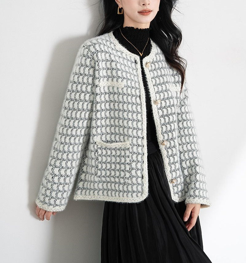 Dames elegant cardigan med tekstureret mønster og knapdetaljer Stilla