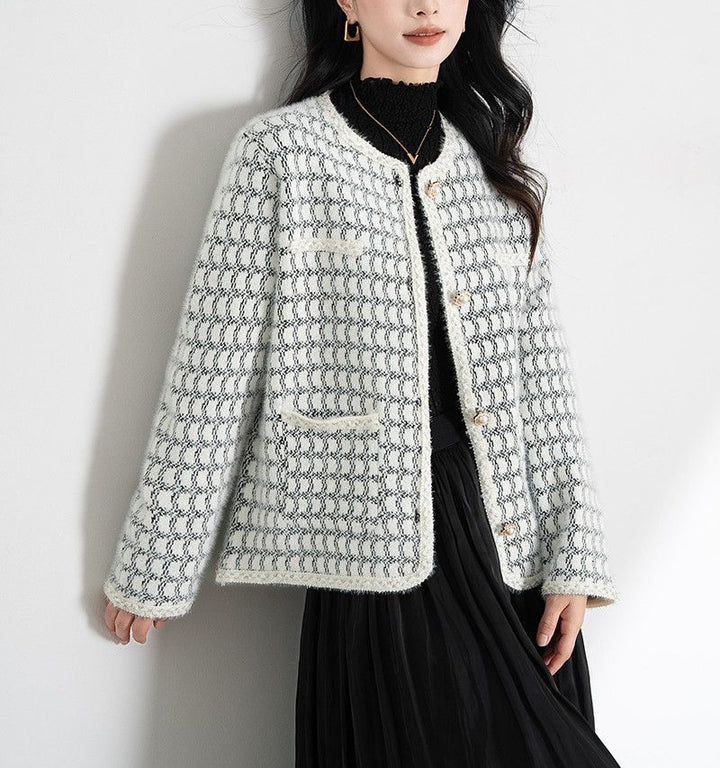 Dames elegant cardigan med tekstureret mønster og knapdetaljer Stilla