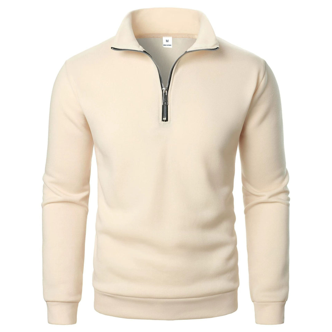 Herre fleece pullover med praktisk stående krave og lynlås Skovae