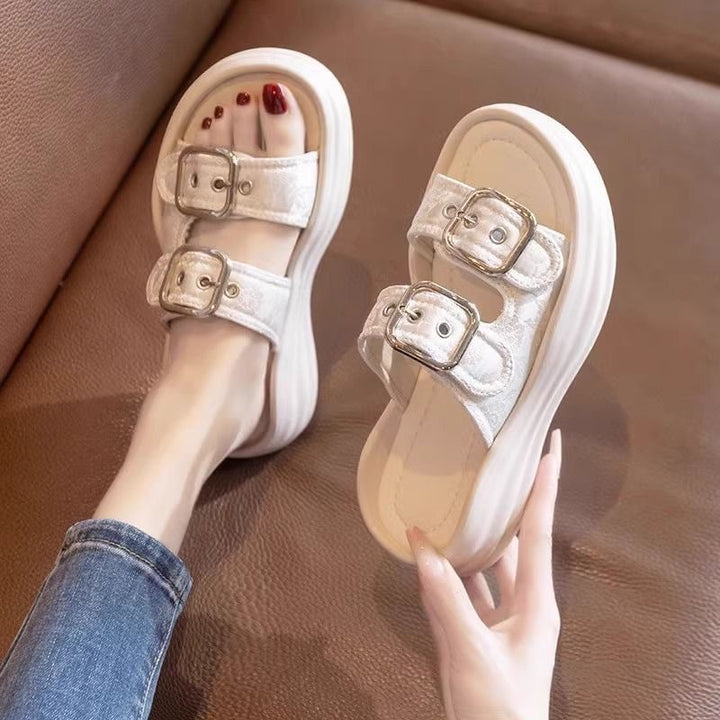 Dame Trendy Plateau-Sandaler med modische Dobbelt-Spænder Stilla