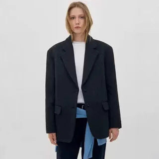 Damer Klassisk Oversized Uld Blazer Stilla