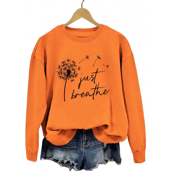 Kvinders sweatshirt med inspirerende mælkebøtte motiv Stilla
