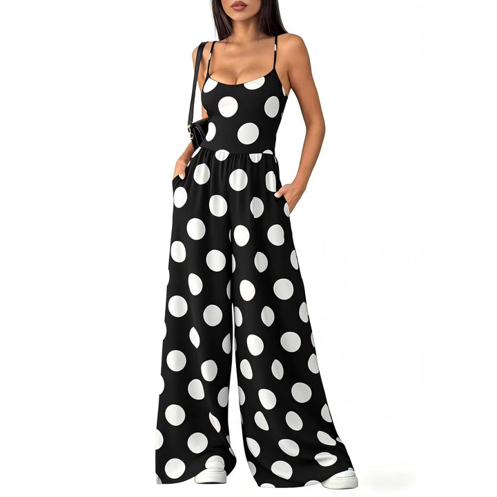 Dame Elegant jumpsuit med geometrisk print og brede ben Skovae