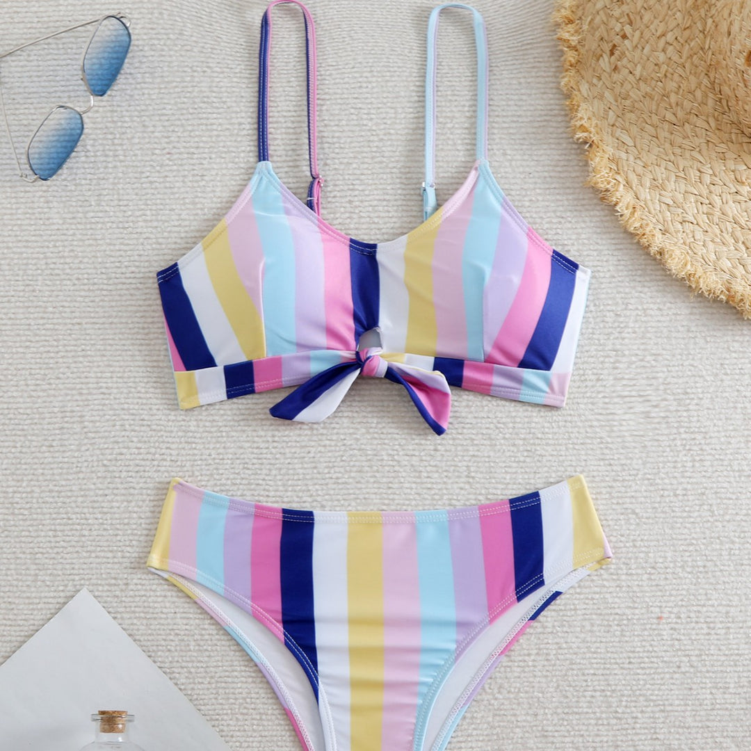 Damer Strappy High-Cut Bikini Sæt med Frontknude Stilla