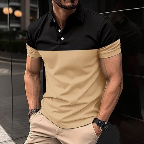 Herrer polo shirt med moderne farveblokdesign Stilla