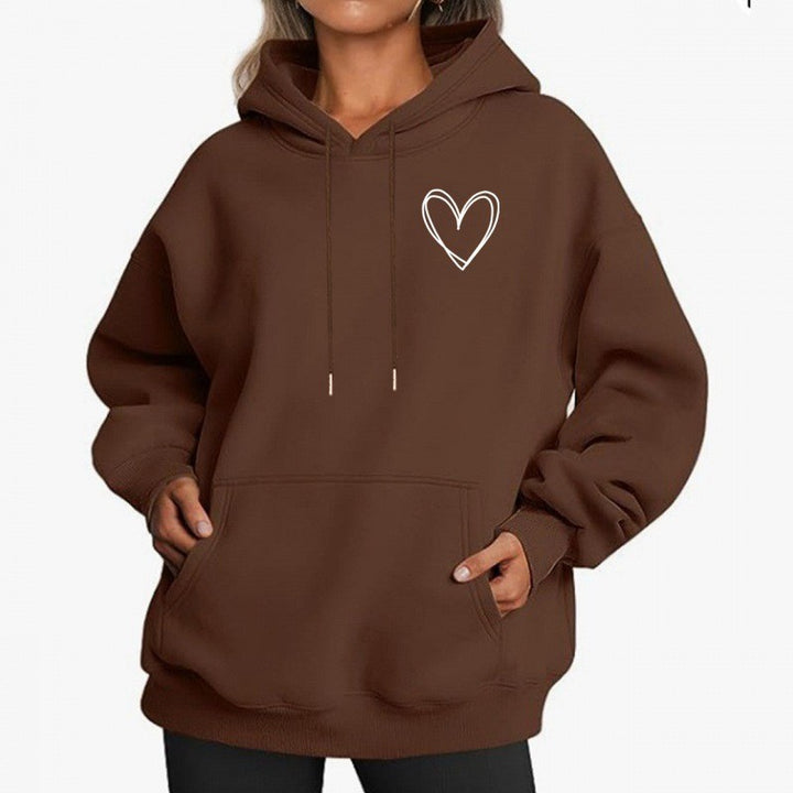 Kvinder hoodie med cool hjertemotiv Skovae