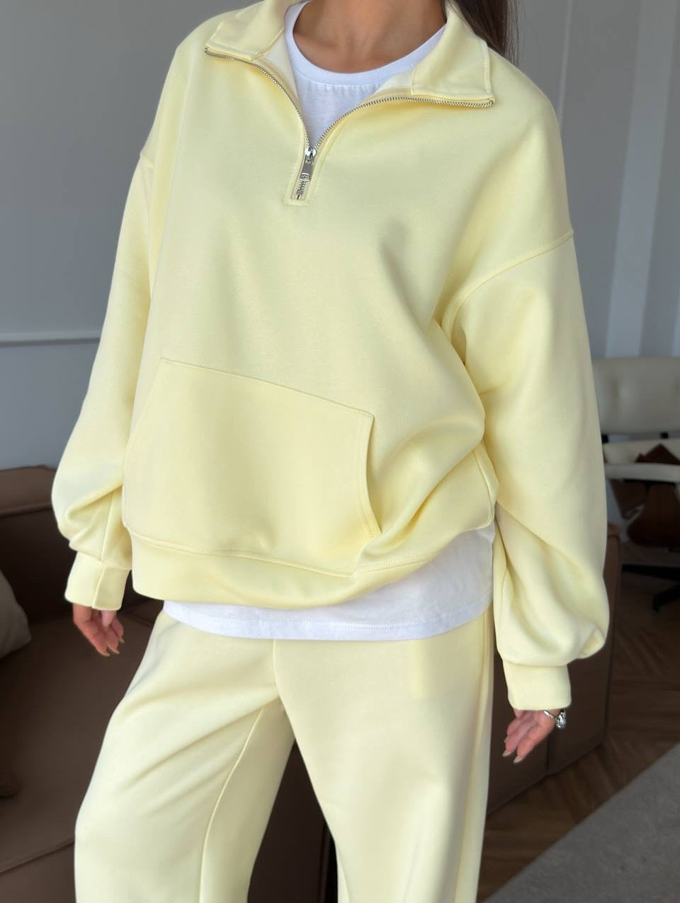 Kvinder Oversized Sweatshirt og bredskårne Bukser Sæt Skovae