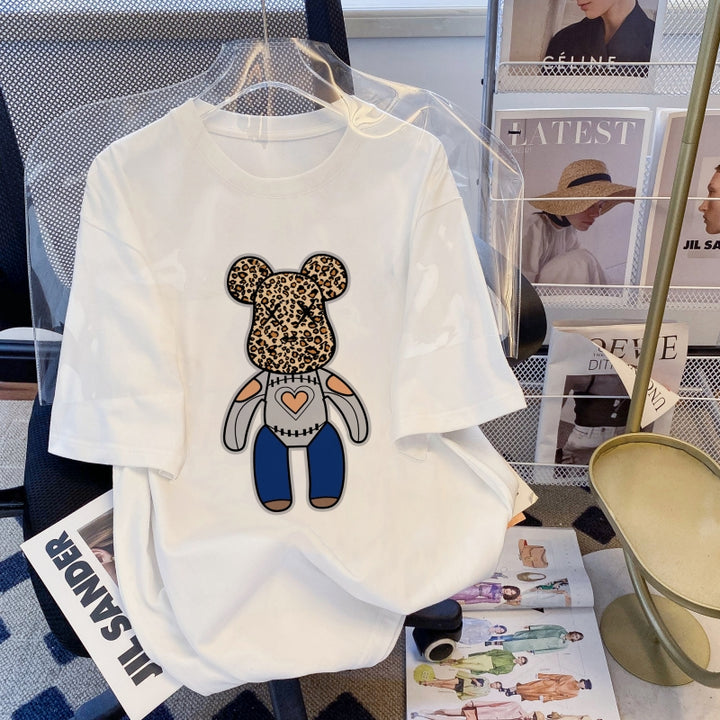 Dame T-shirt med originalt dyremotiv og iøjnefaldende detaljer Stilla
