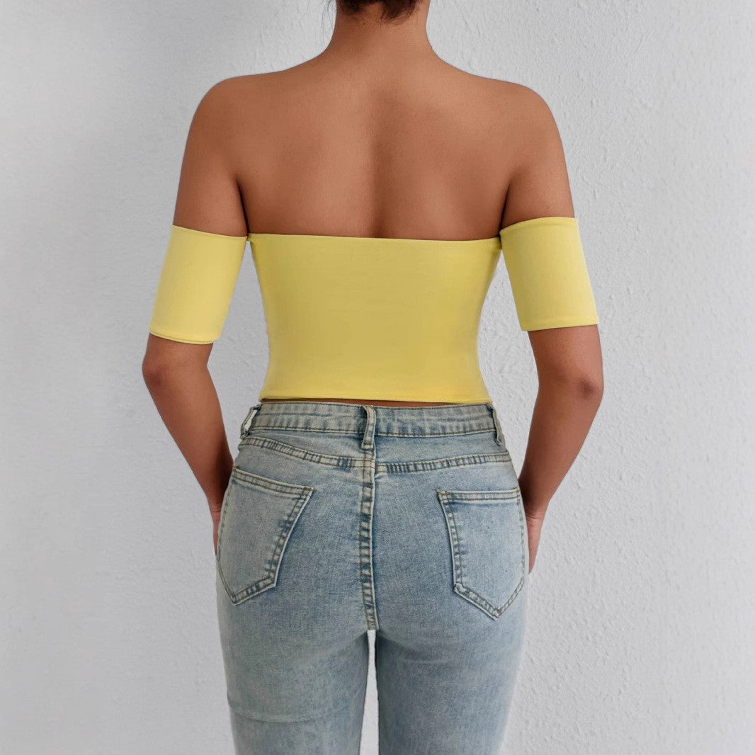 Dame Off-Shoulder Body med figursyet snit Skovae