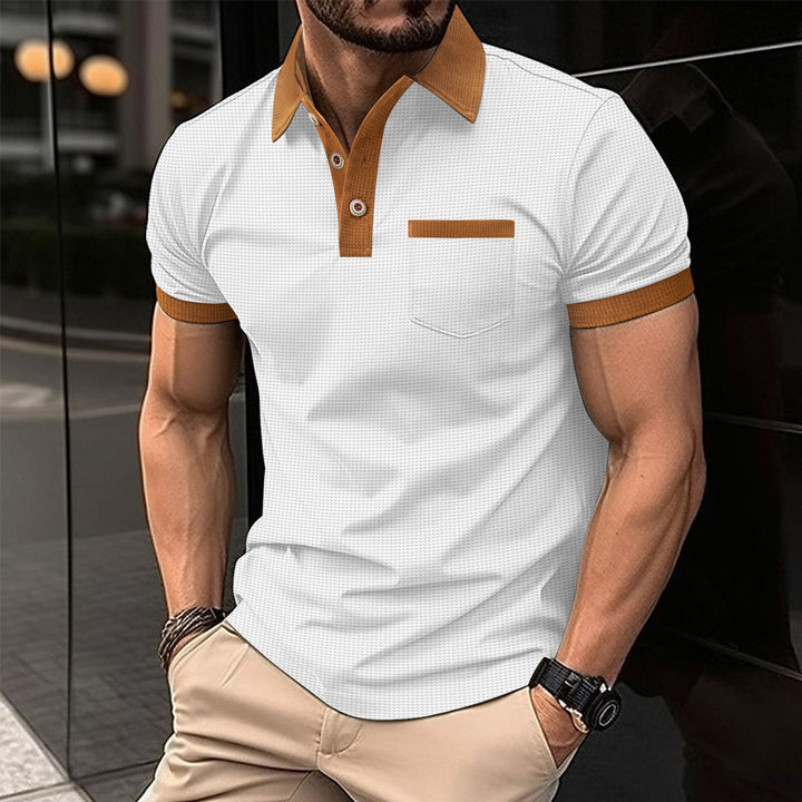 Herrer elegant polo t-shirt med struktureret krave og modige accenter Stilla