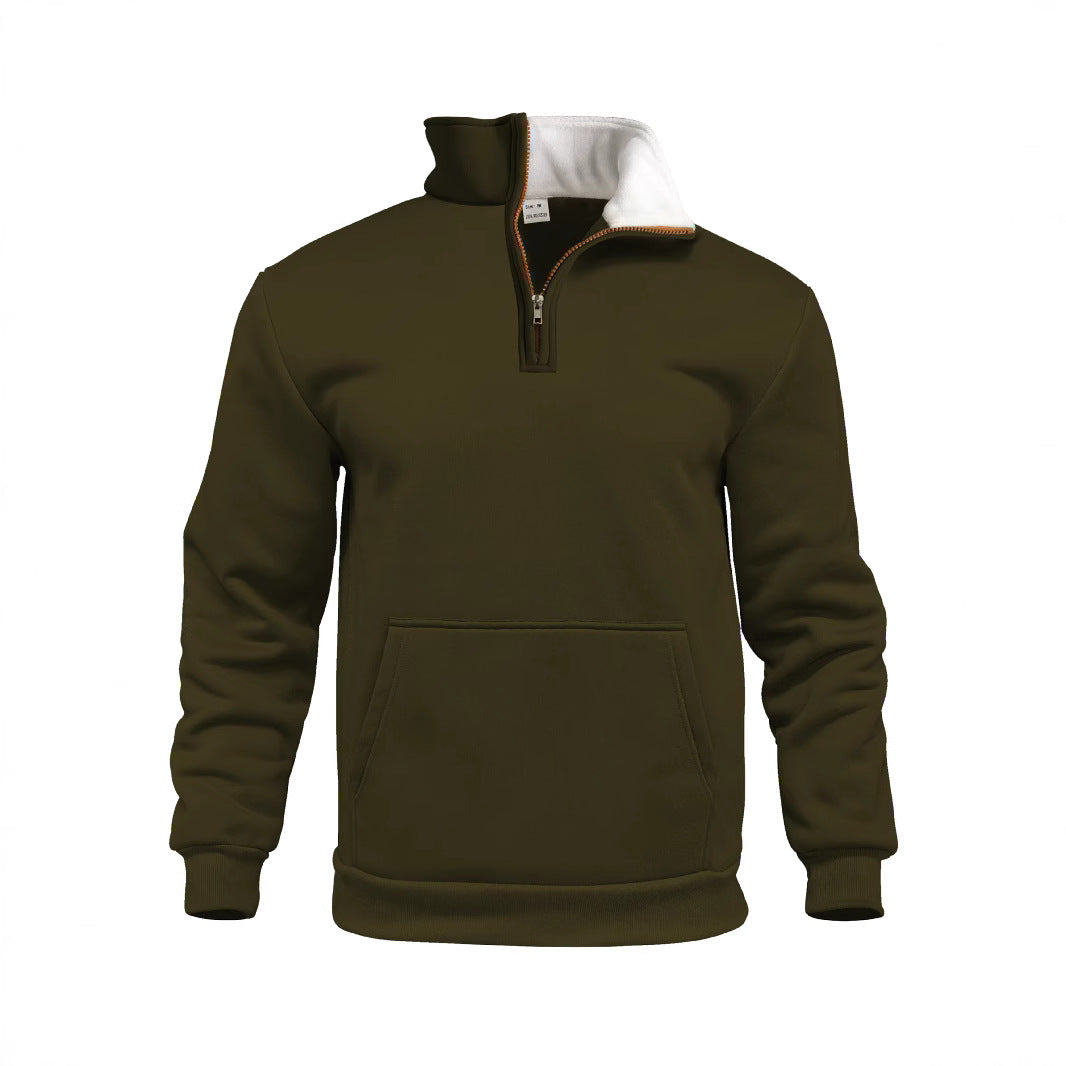 Herrer Sporty Sweater med høj krave og gennemgående lynlås Stilla