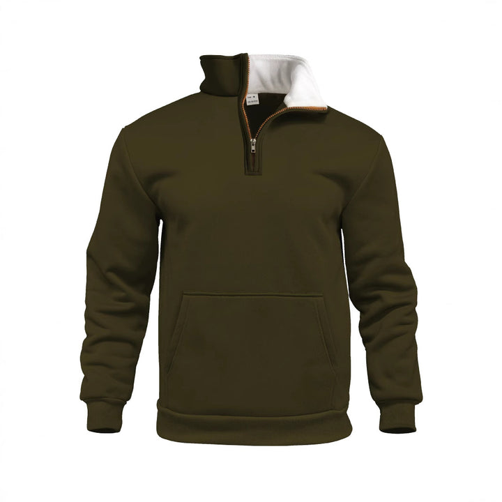 Herrer Sporty Sweater med høj krave og gennemgående lynlås Stilla