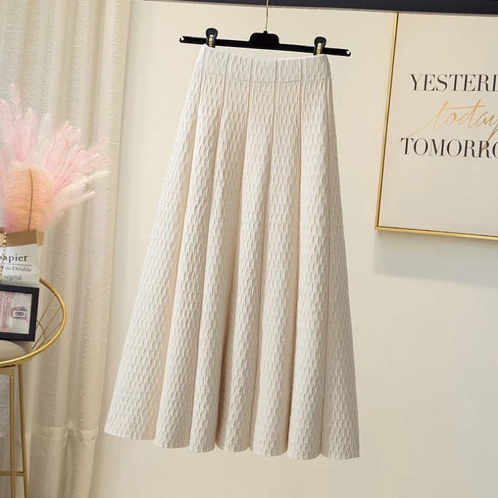 Kvindernes elegante bredskårne midi-nederdel Stilla