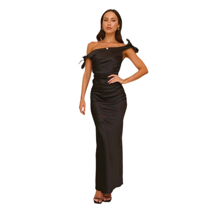 Kvinder Elegant Maxi Kjole med Off-Shoulder Design og Finesse Bånd Stilla
