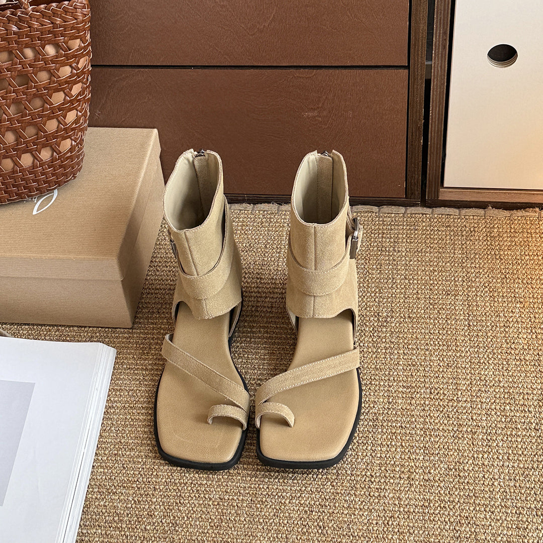 Femme Modern Åbne Tå Ankelsandaler Stilla