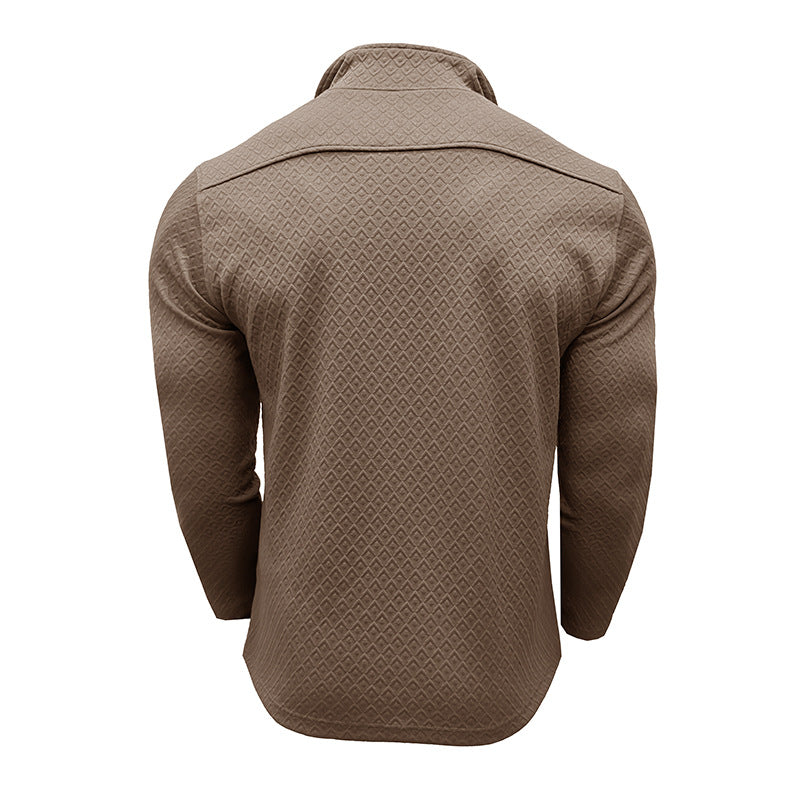 Herre moderigtig pullover med halvmultipart zip Stilla