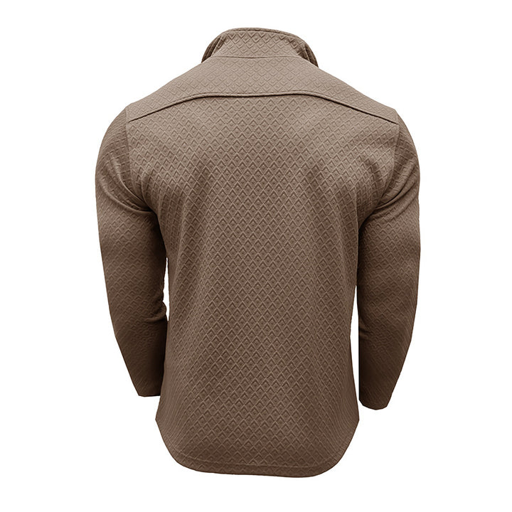 Herre moderigtig pullover med halvmultipart zip Stilla