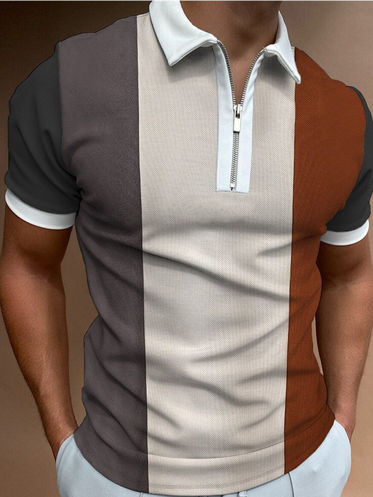 Herrer Stilfuld Kortærmet Zip Polo Shirt Stilla