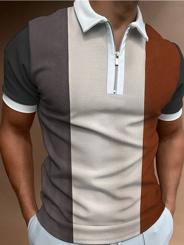 Herrer Stilfuld Kortærmet Zip Polo Shirt Stilla