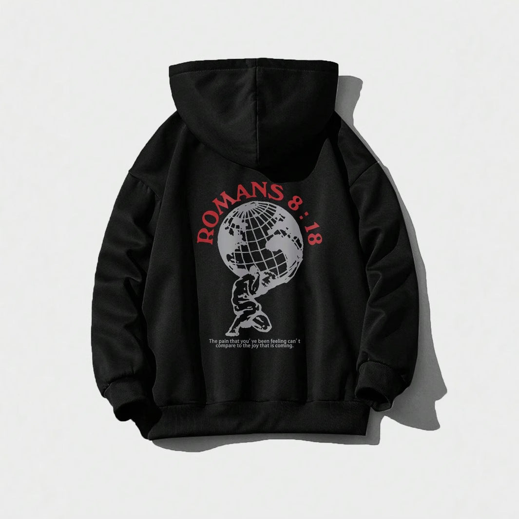 Kvinders hoodie med inspirerende verdenskort og højkvalitets print Skovae