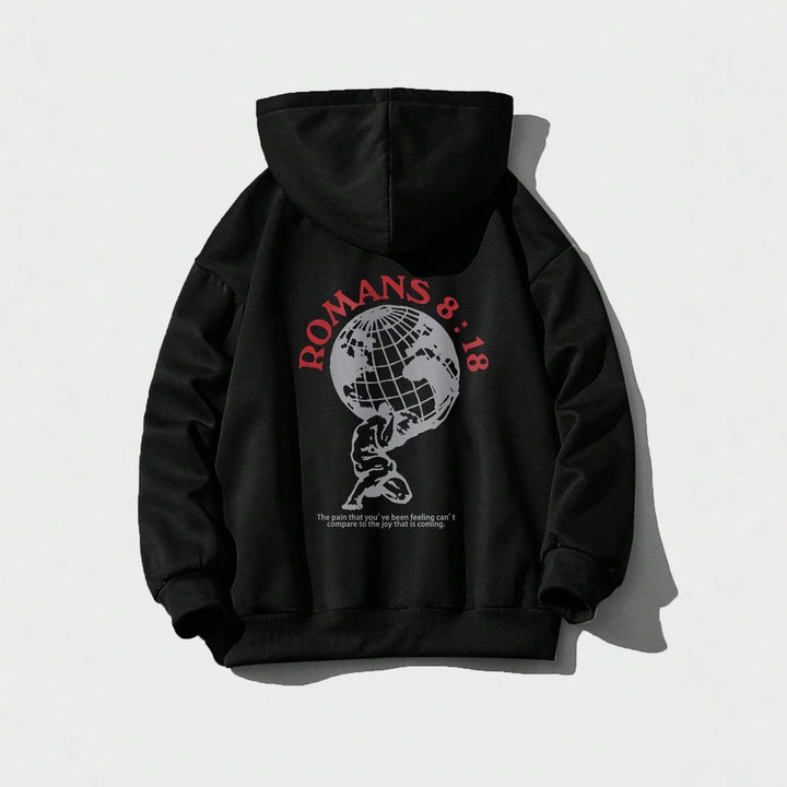 Kvinders hoodie med inspirerende verdenskort og højkvalitets print Skovae