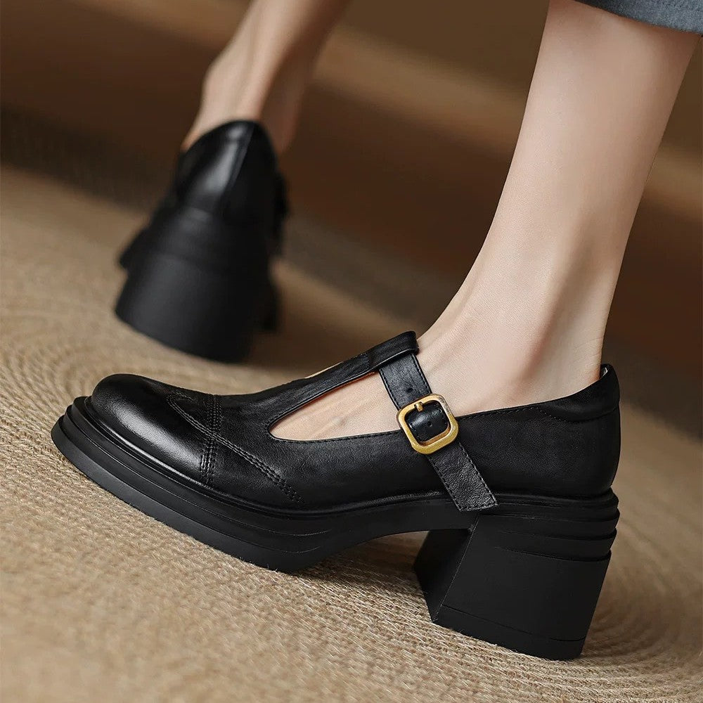 Dame Elegante Pumps med rem og blokhæl Stilla