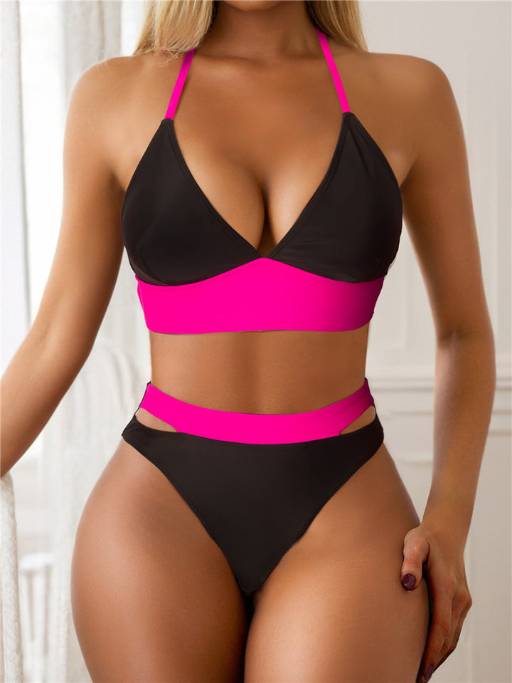 Dame Høj talje Bikini med moderigtigt kontrastdesign og spændende cut-outs Stilla