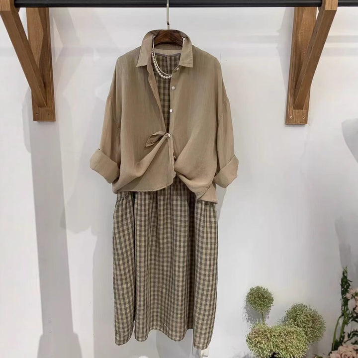 Femme Gingham Check Ærmeløst Kjole Stilla