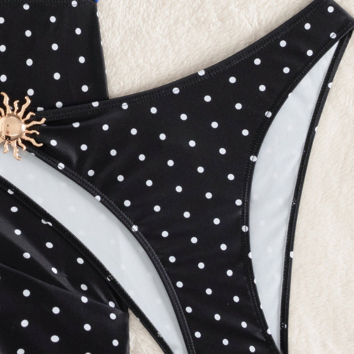 Damebikini med elegant prikmønster Skovae